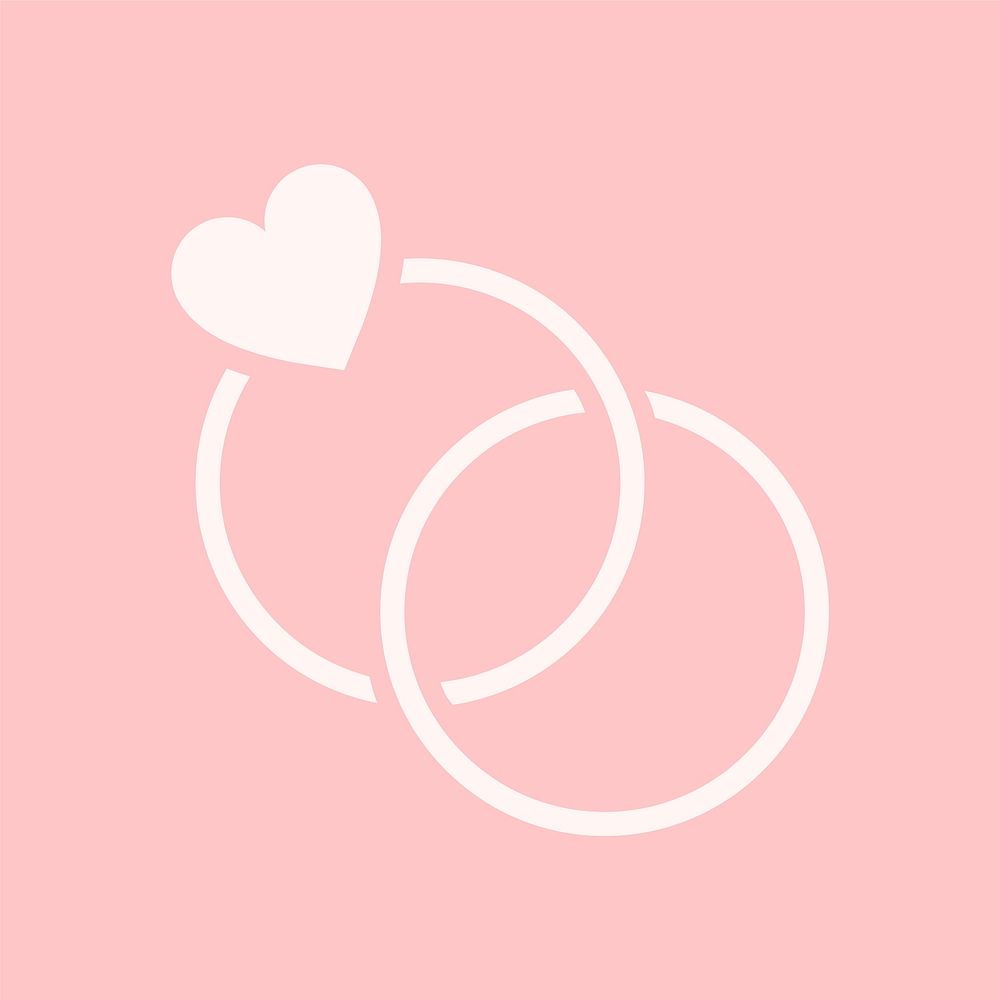 Two wedding rings graphic illustration