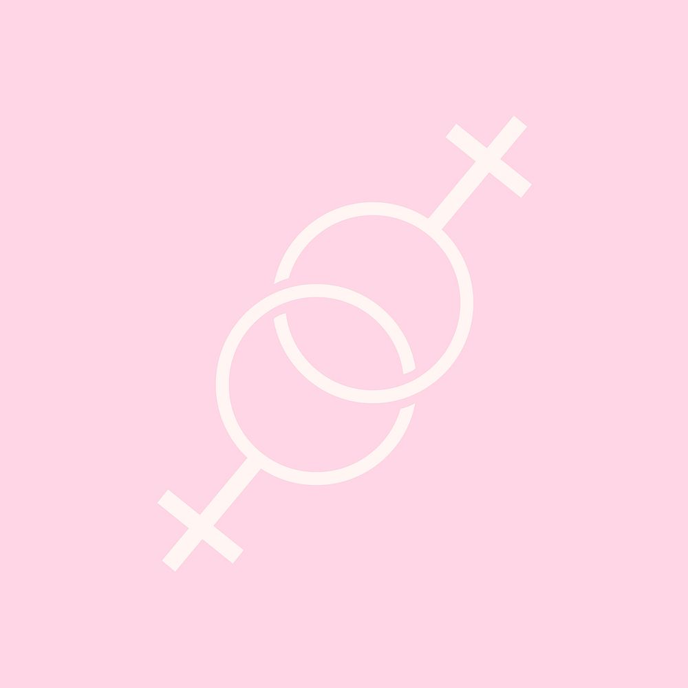 Lesbian couple symbol graphic illustration