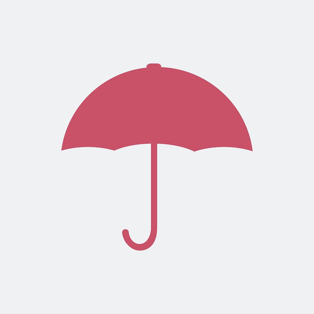 Red umbrella sign on white background