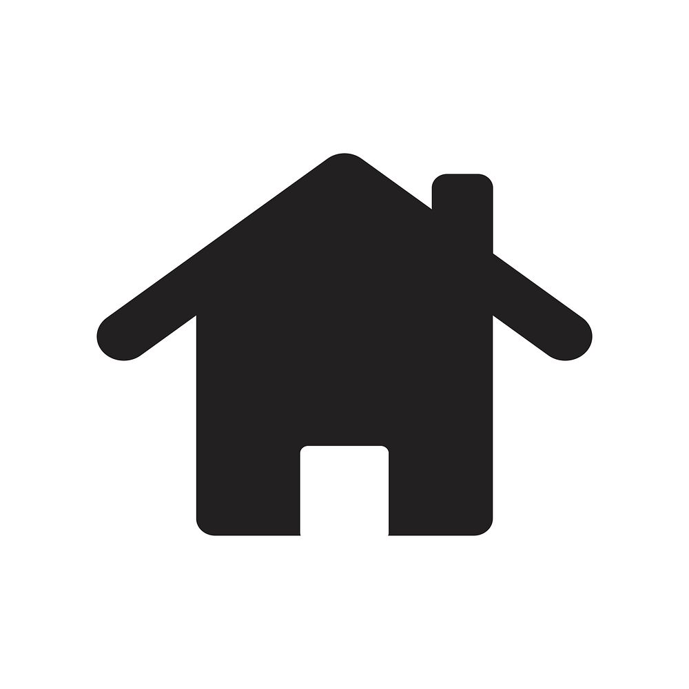 Isolated black home icon on white background