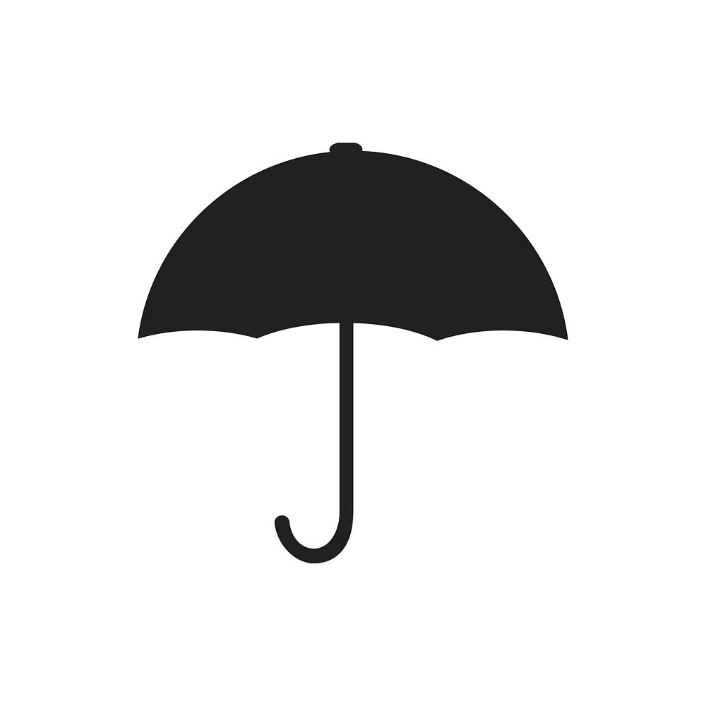 Black umbrella sign on white background