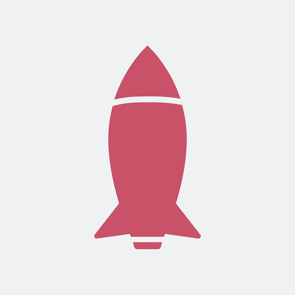 Pink rocket icon on white background
