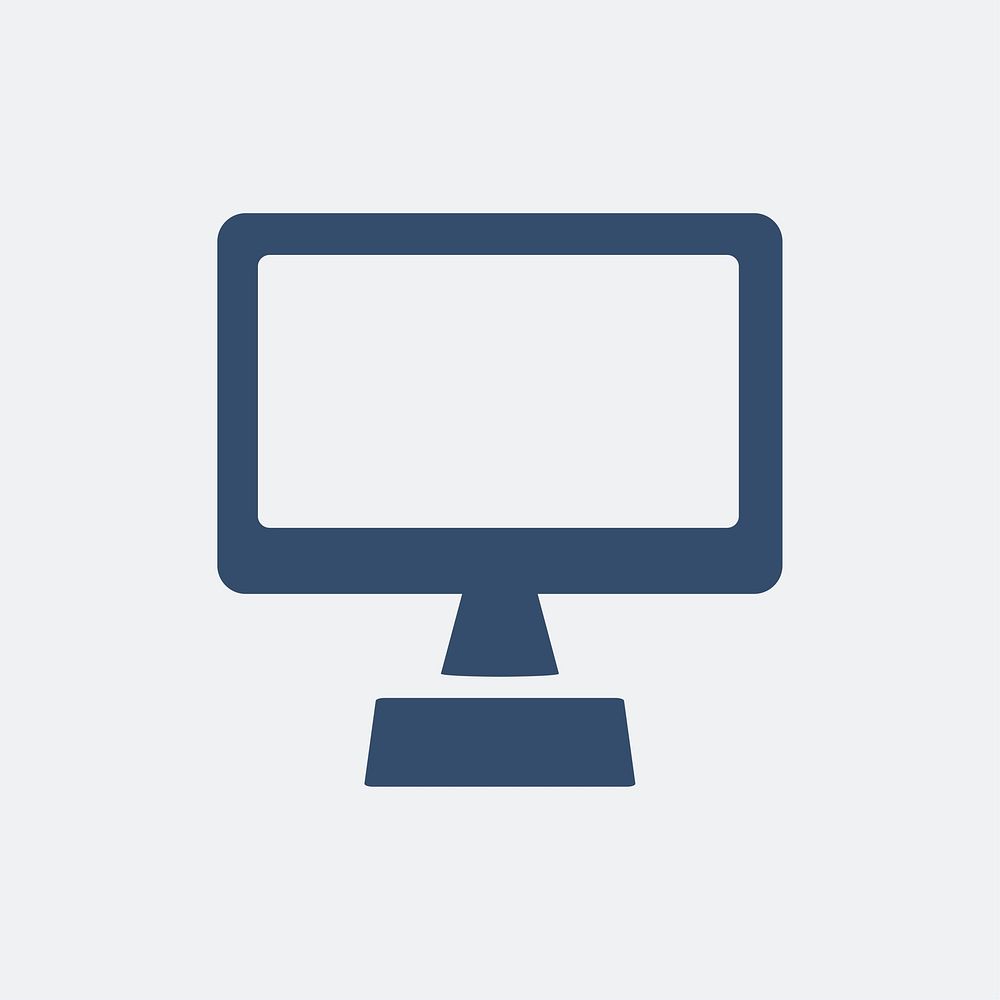 Isolated blue computer monitor icon