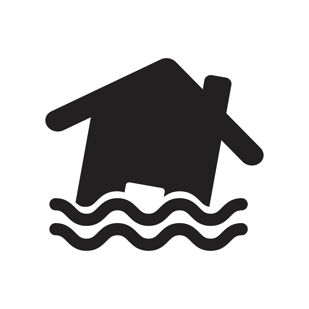 House being drowned illustration