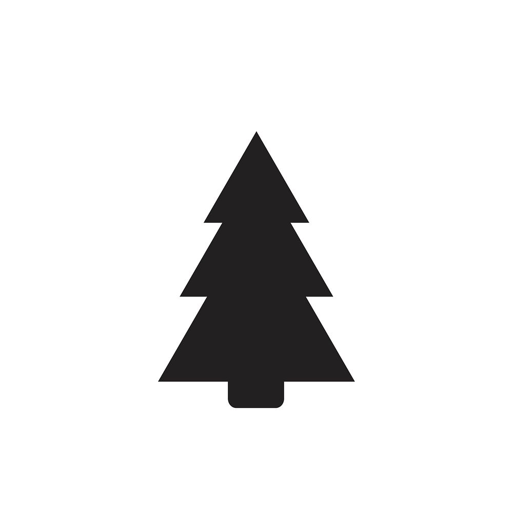 Christmas tree icon on white background