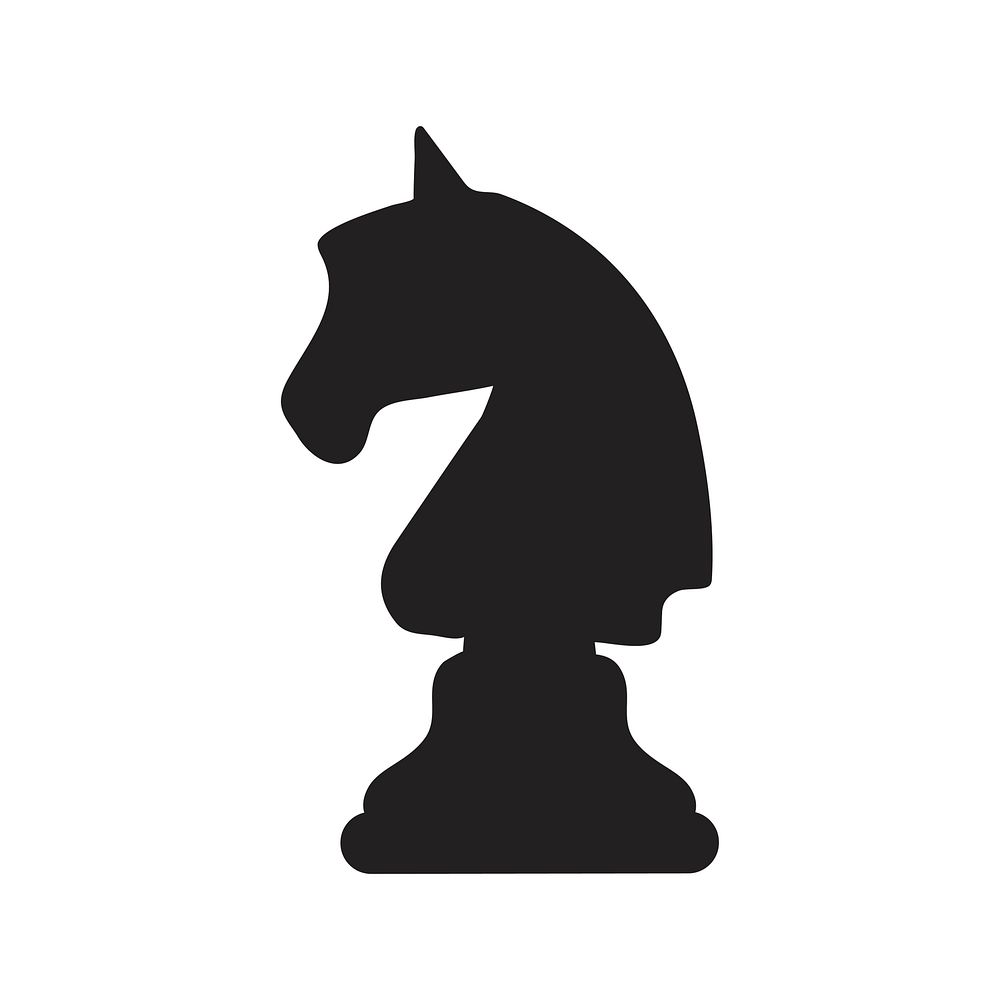 Horse black head silhouette of a chess piece Free Icon