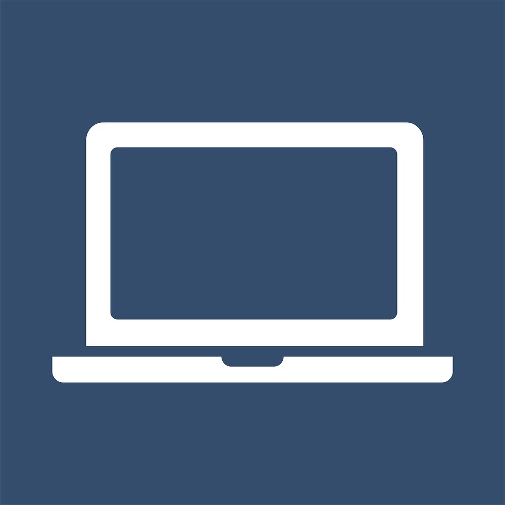 Isolated computer monitor icon on blue