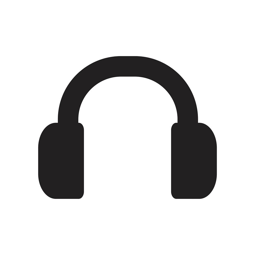 Isolated black headphone icon on white background