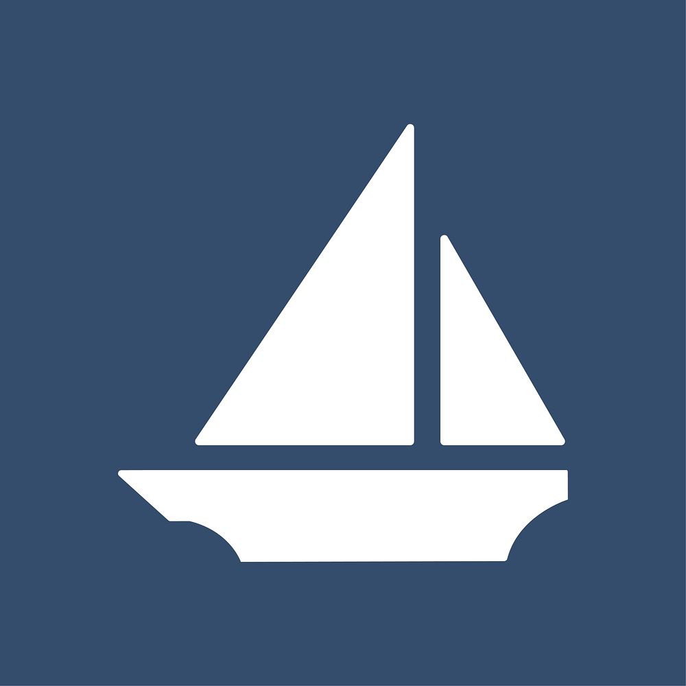Sailboat icon isolated on blue background