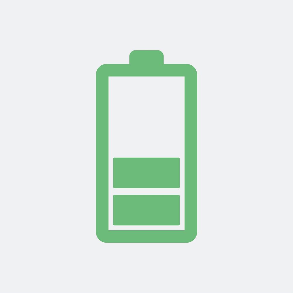 Isolated battery charge level icon