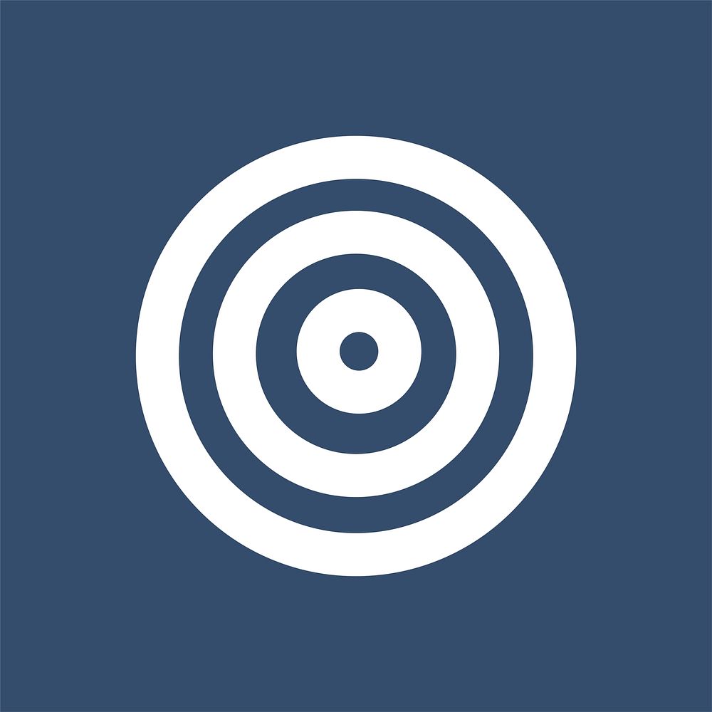 Isolated target icon on blue background
