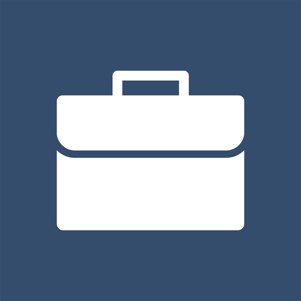 Business briefcase icon on blue