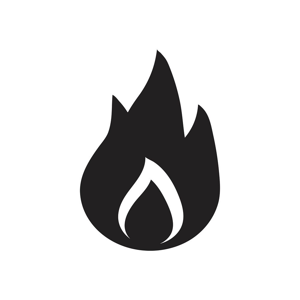 Fire flame icon on isolated background