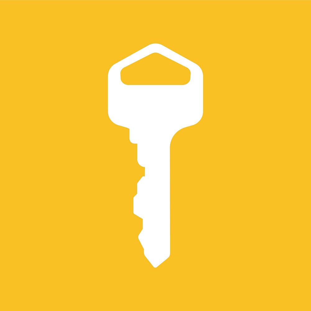 Key icon on yellow background
