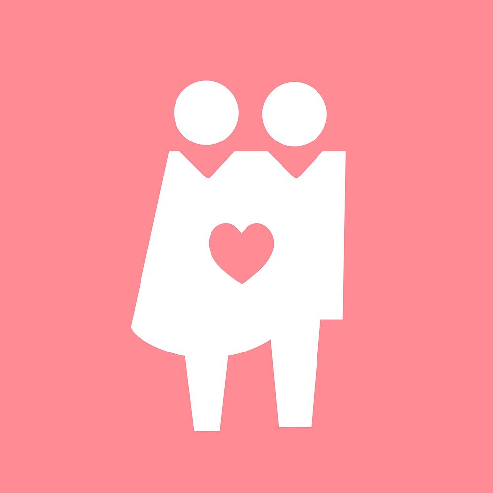 Loved up couple icon pictogram illustration