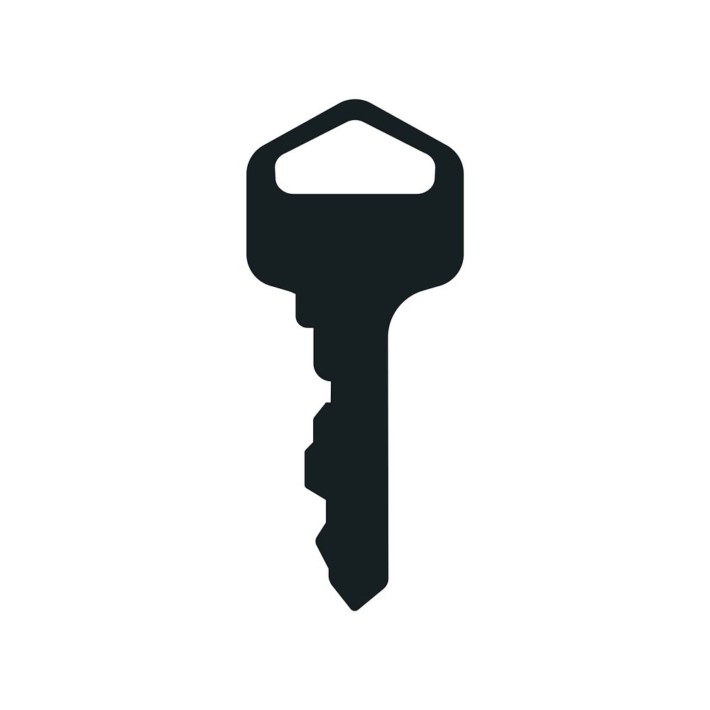 Black key icon on white background
