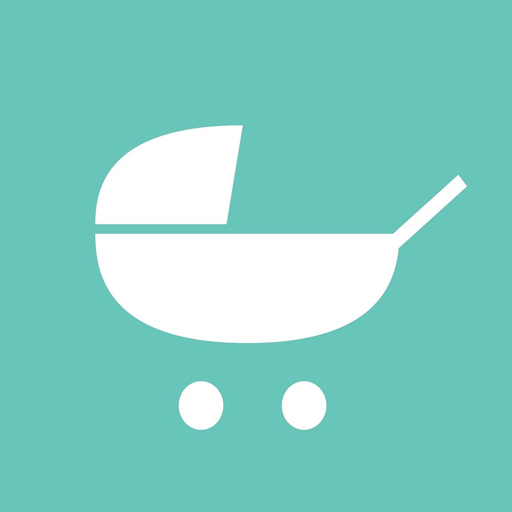 Baby stroller icon pictogram illustration