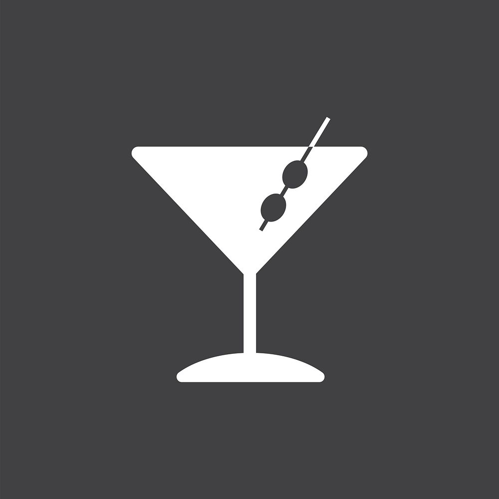 Martini cocktails glass icon illustration