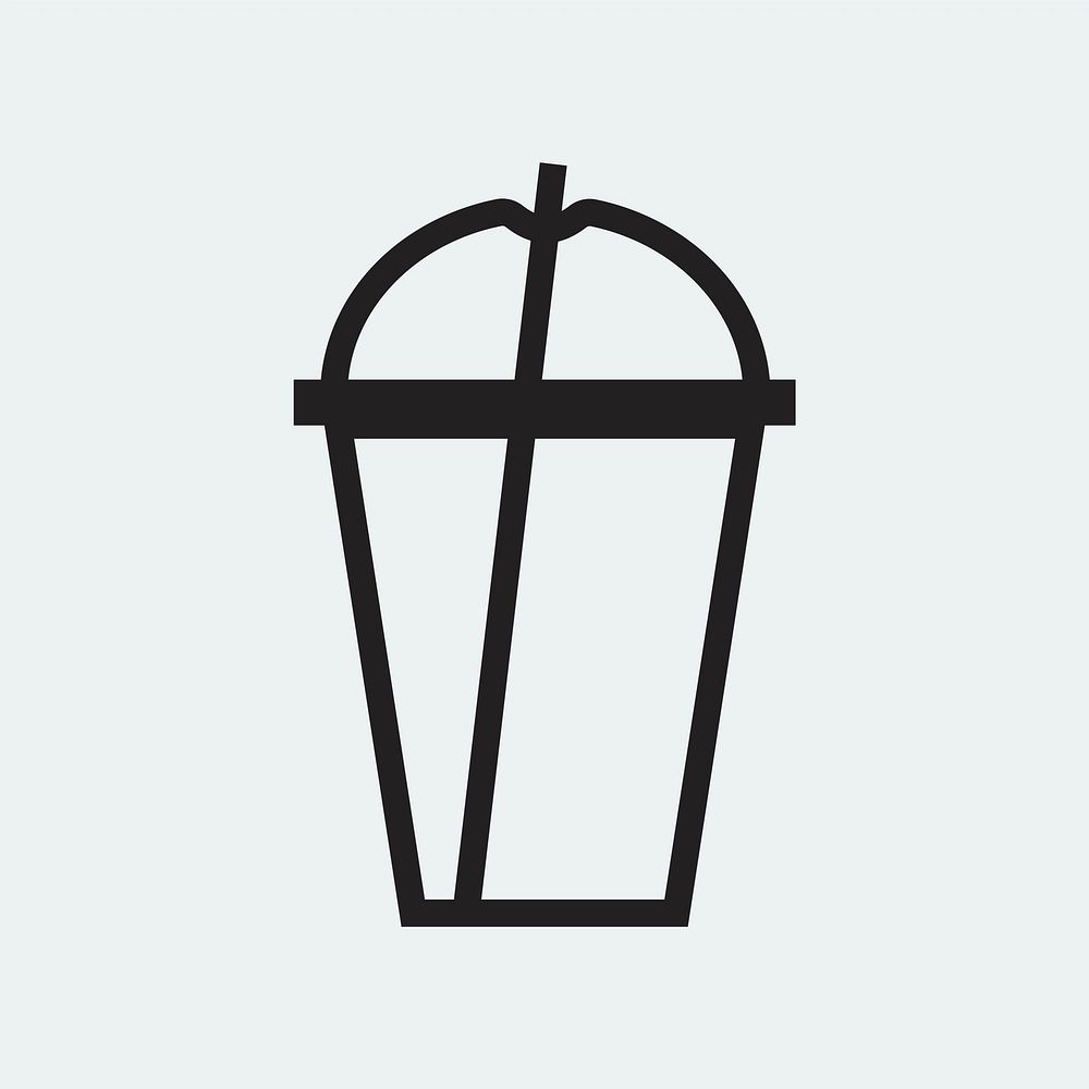 Empty plastic cup icon illustration