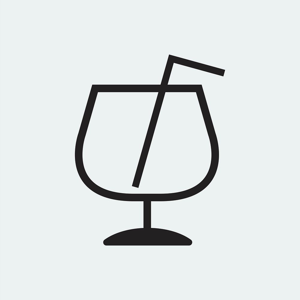 Empty glass with a straw illustration