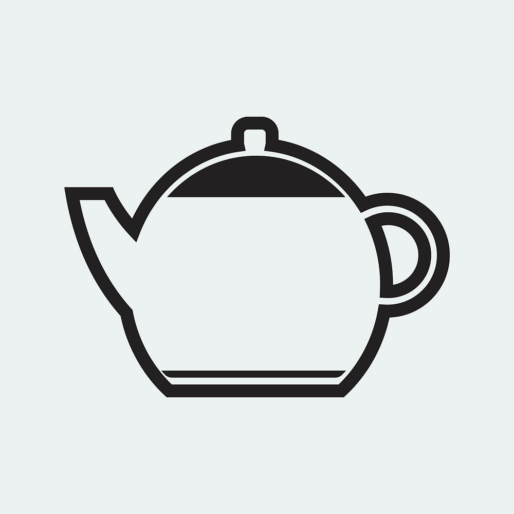 White plain teapot icon illustration