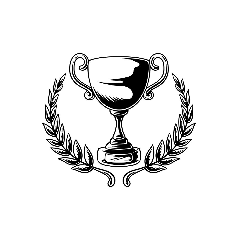 Trophy or cup with leaves illustration