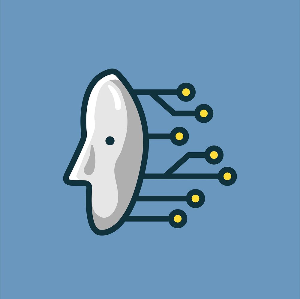 Artificial intelligence robot icon illustration