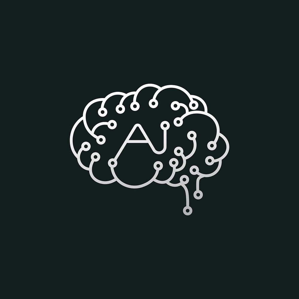 Artificial intelligence brain icon illustration
