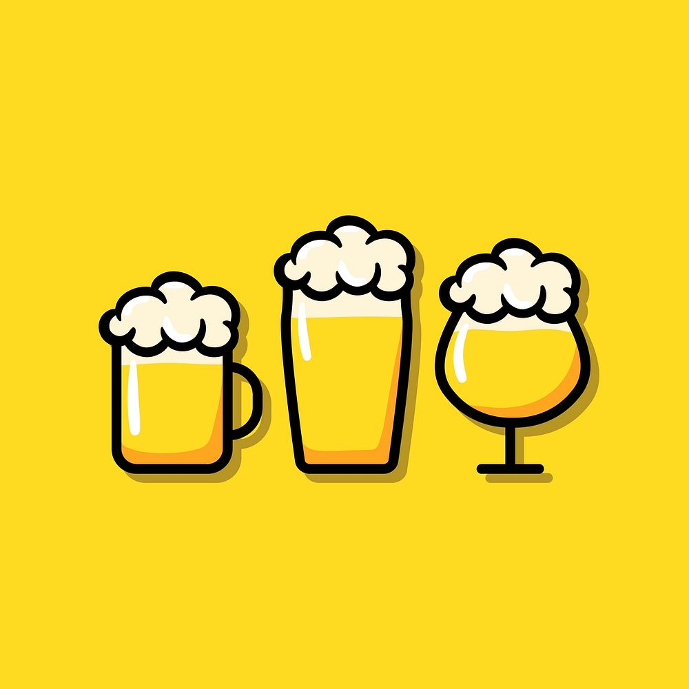Glasses of beer icon illustration