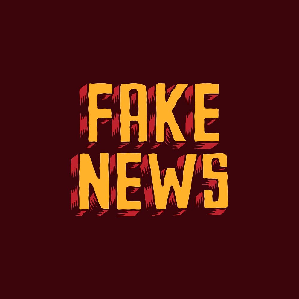 Fake news word typography illustration