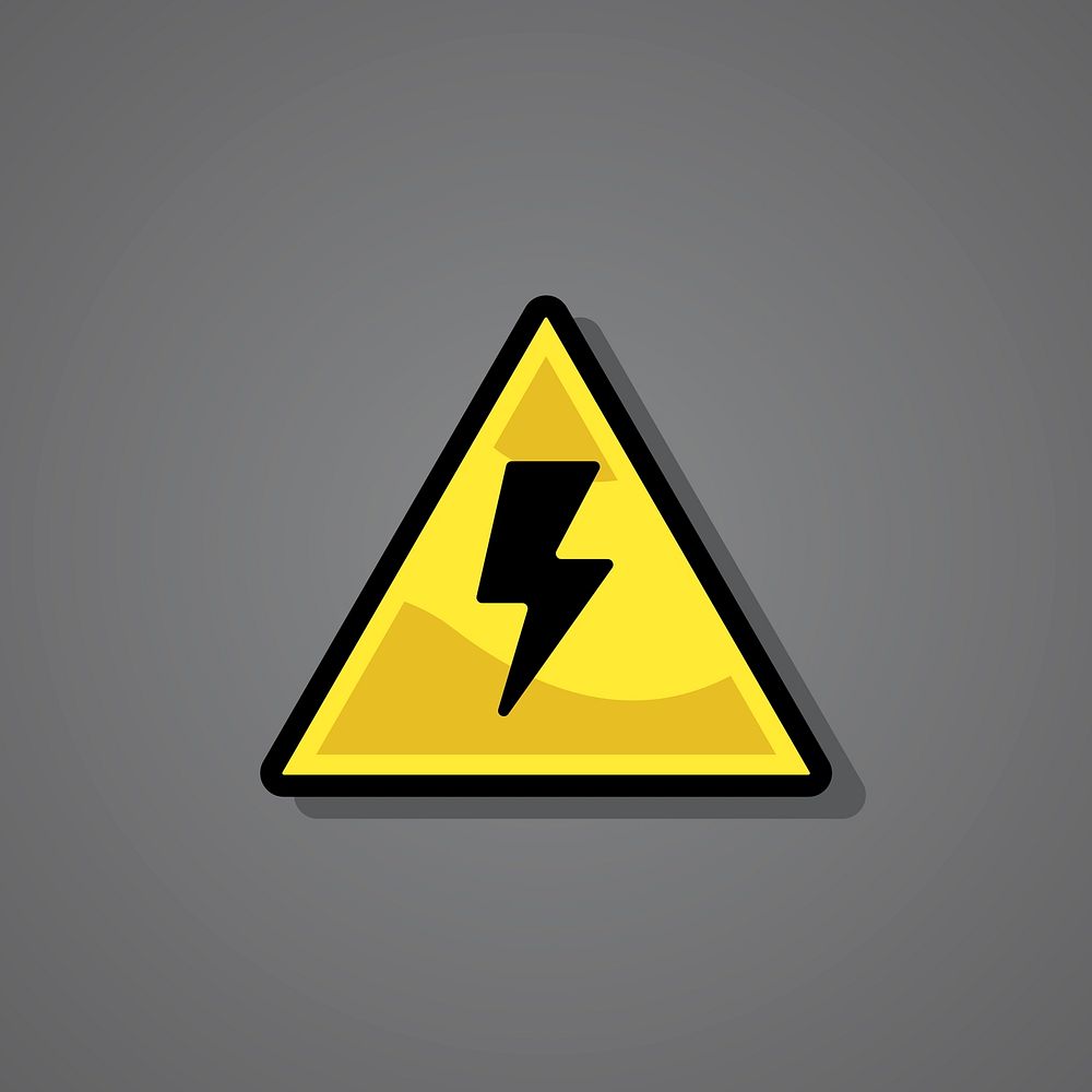 Lighting thunderbolt warning sign illustration
