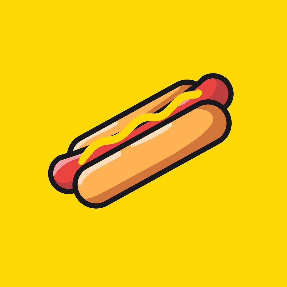 Hot dog icon doodle illustration