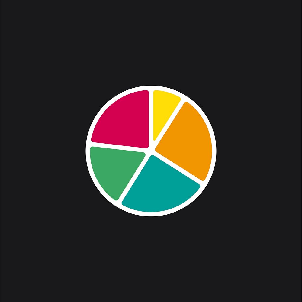 Colorful business pie chart icon illustration