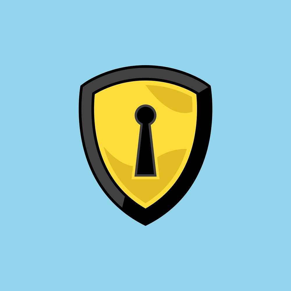 Shield with lock icon illustration