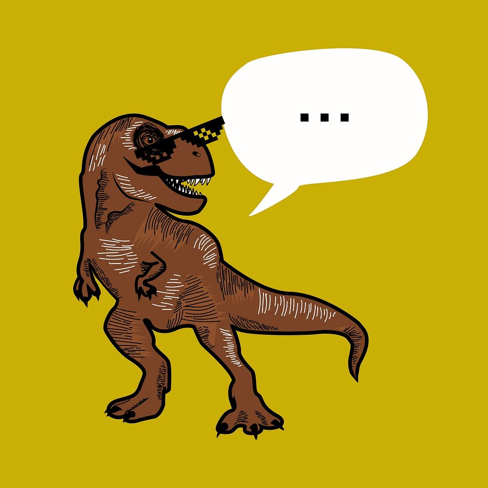 T-rex dino funky graphic illustration