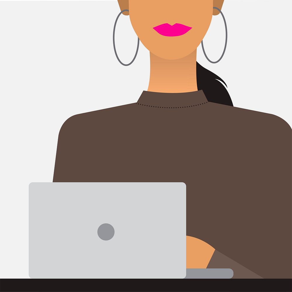 Woman with a laptop illustration