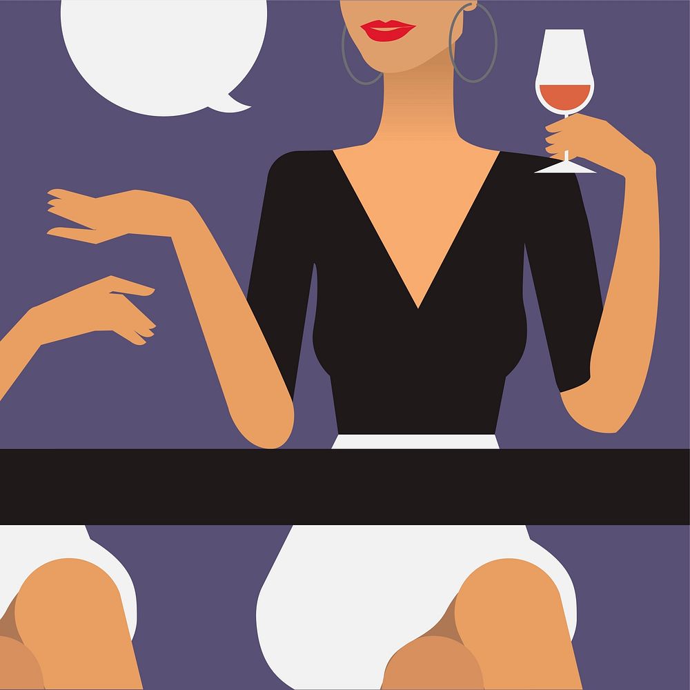 Woman at a party illustration