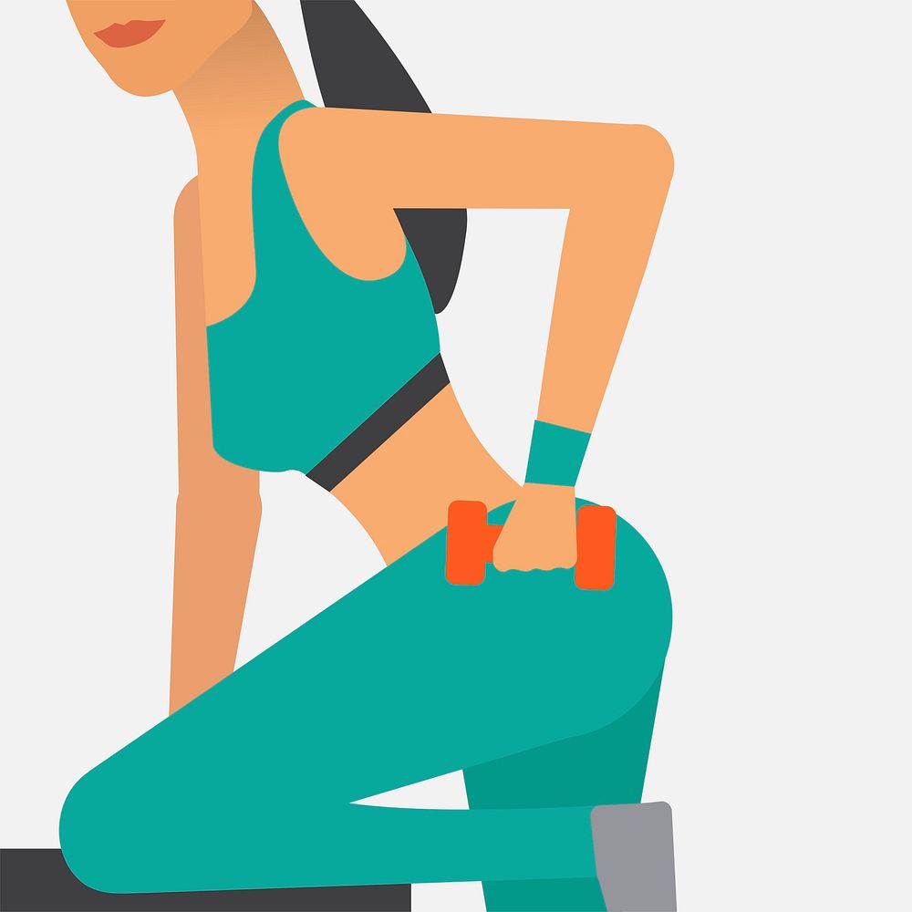 Woman working out at the gym illustration