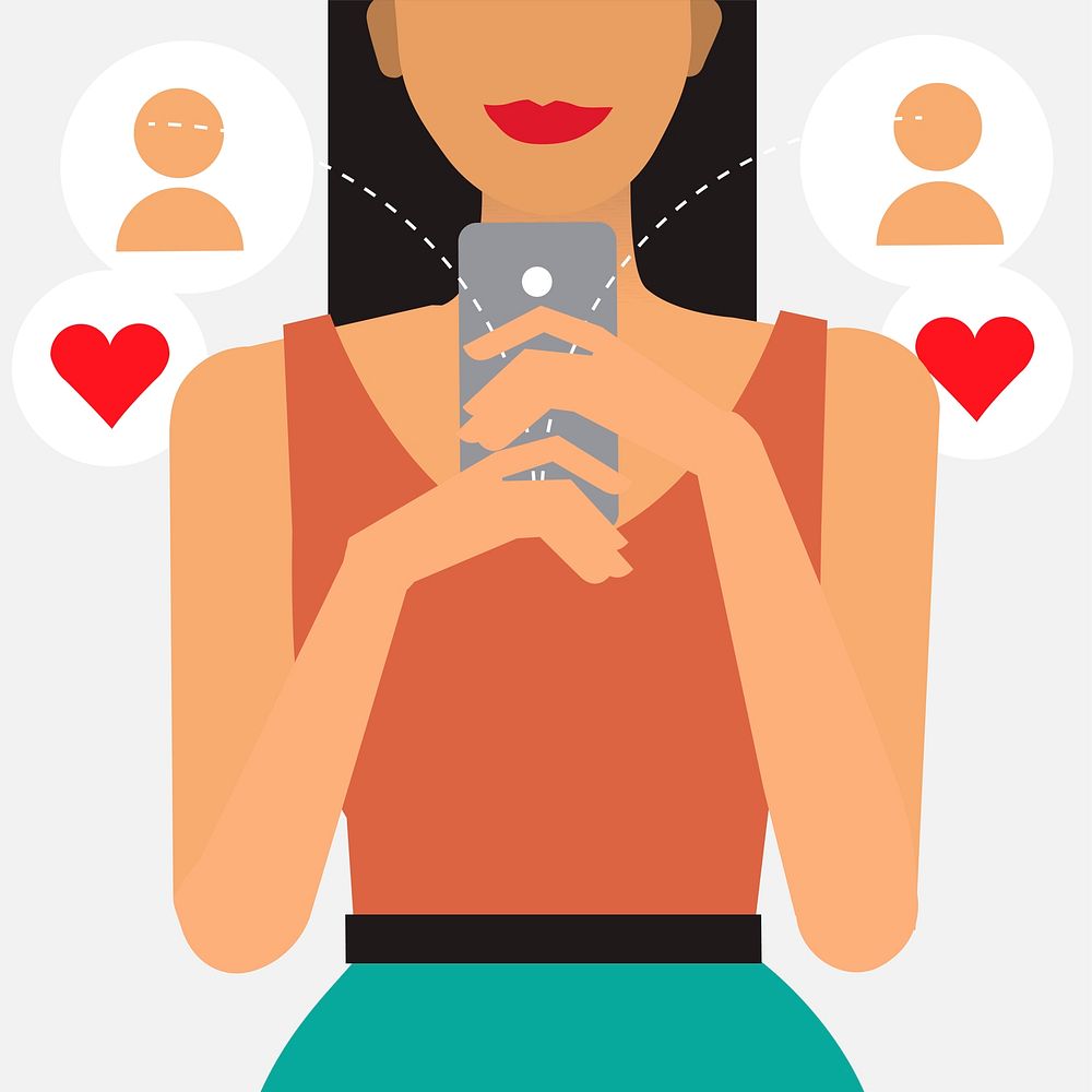 Online dating and messaging illustration