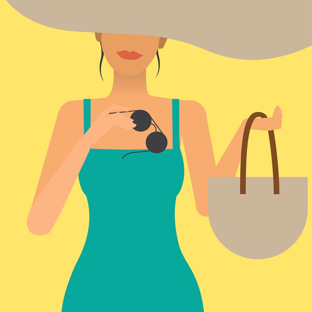 Woman on a vacation illustration