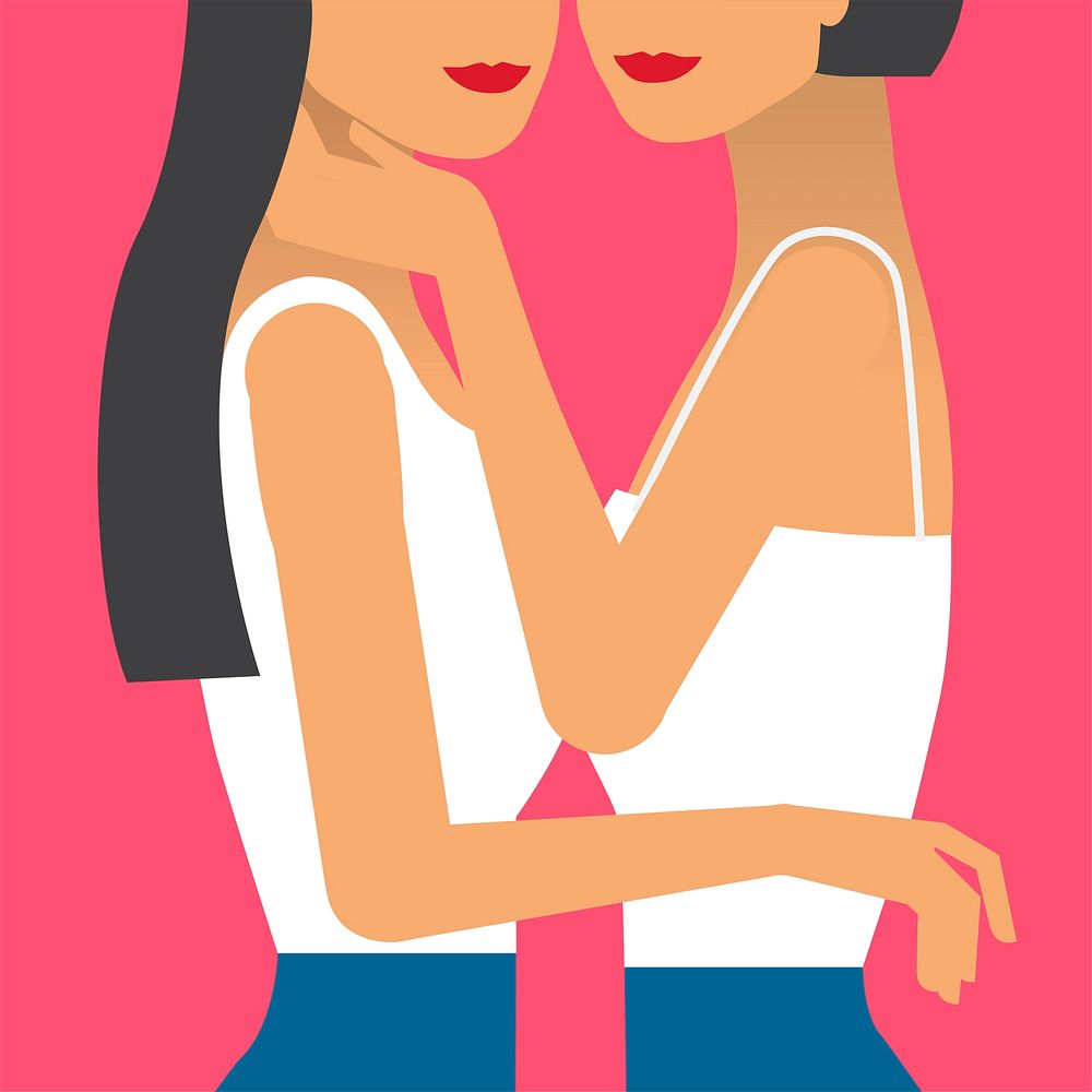 Two girls in love illustration