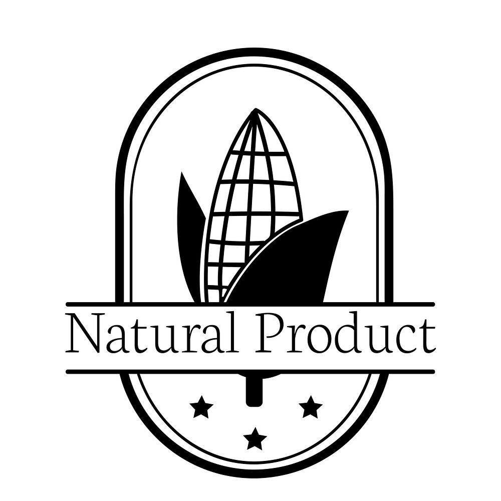 Corn natural product logo illustration