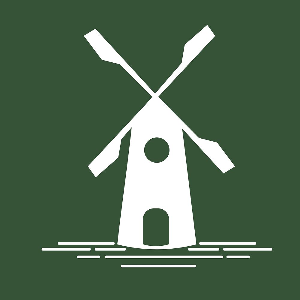 Old style windmill logo illustration