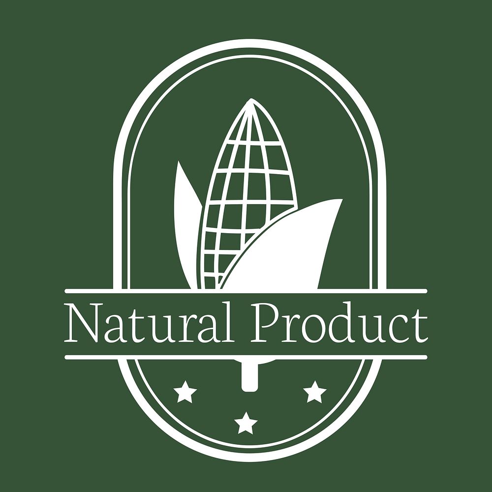 Corn natural product logo illustration