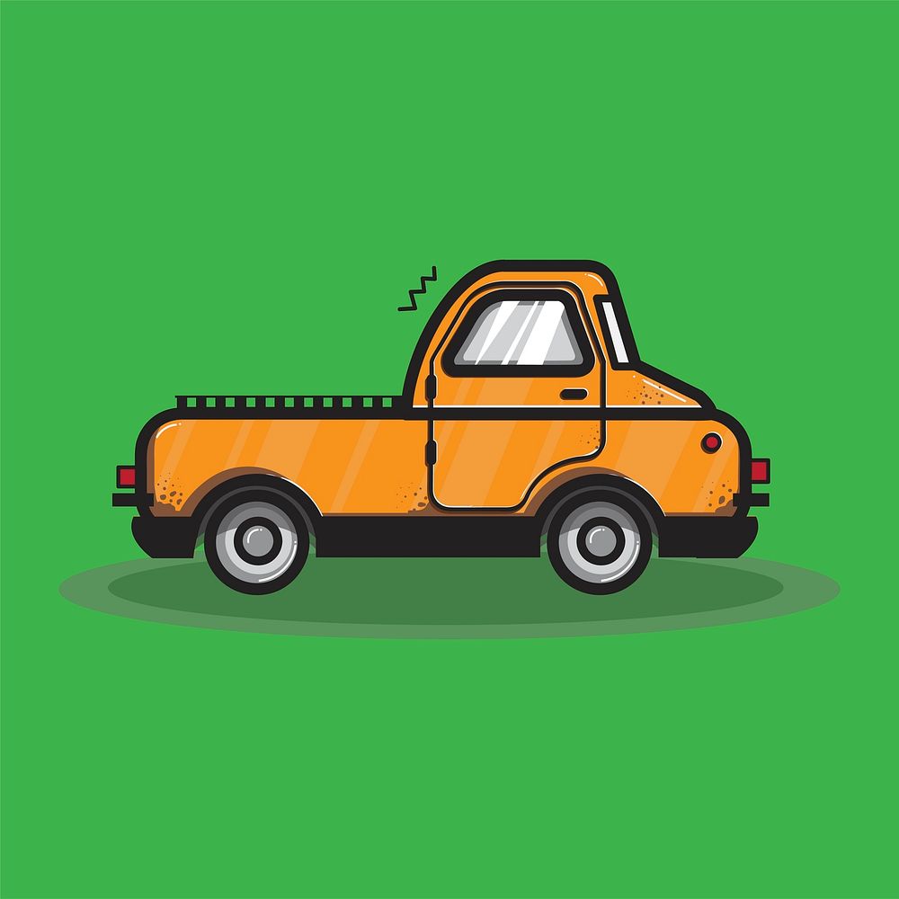 Orange truck transportation graphic illustration