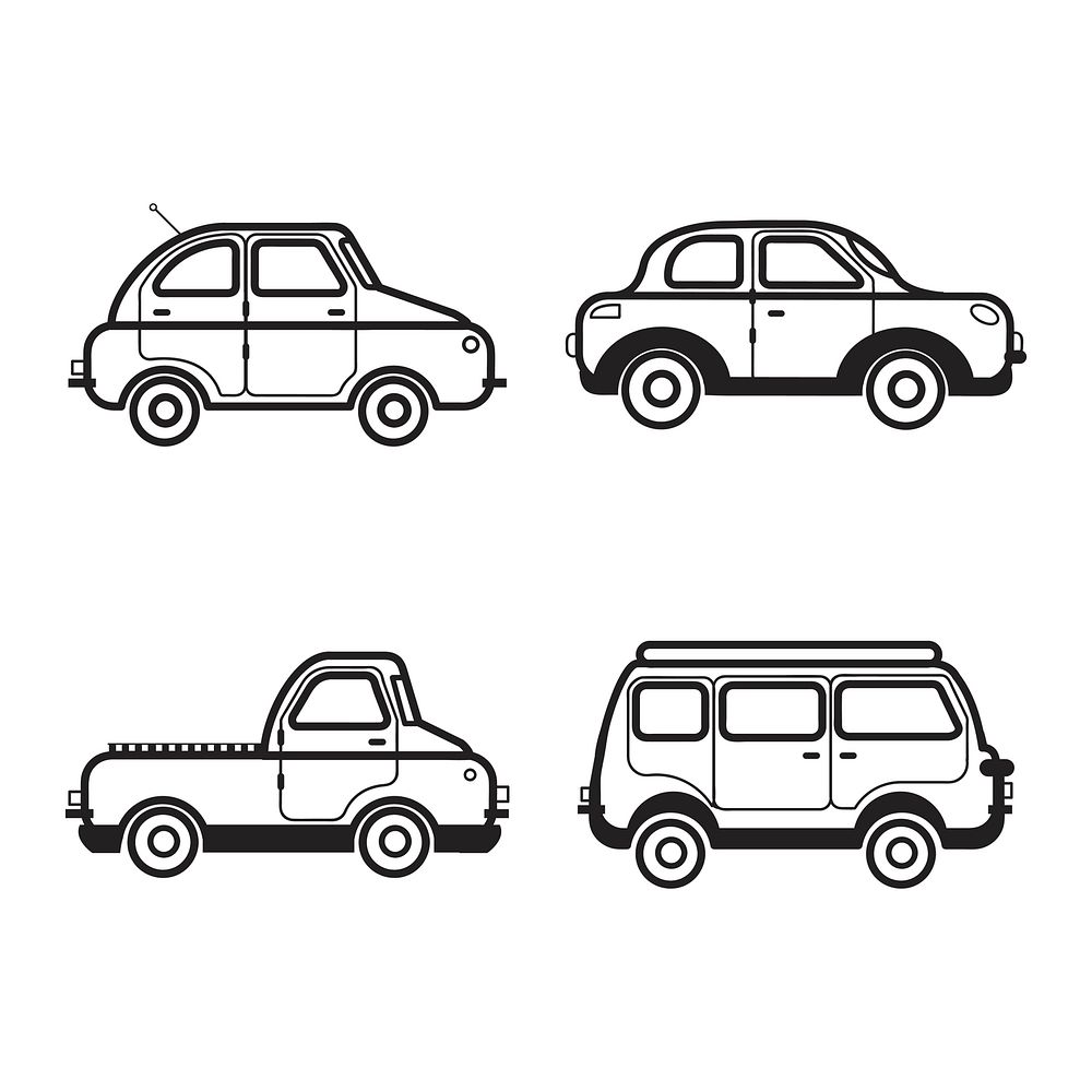 Collection of car and vehicle illustrations