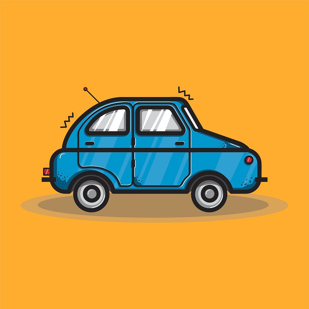 Hatchback car transportation graphic illustration