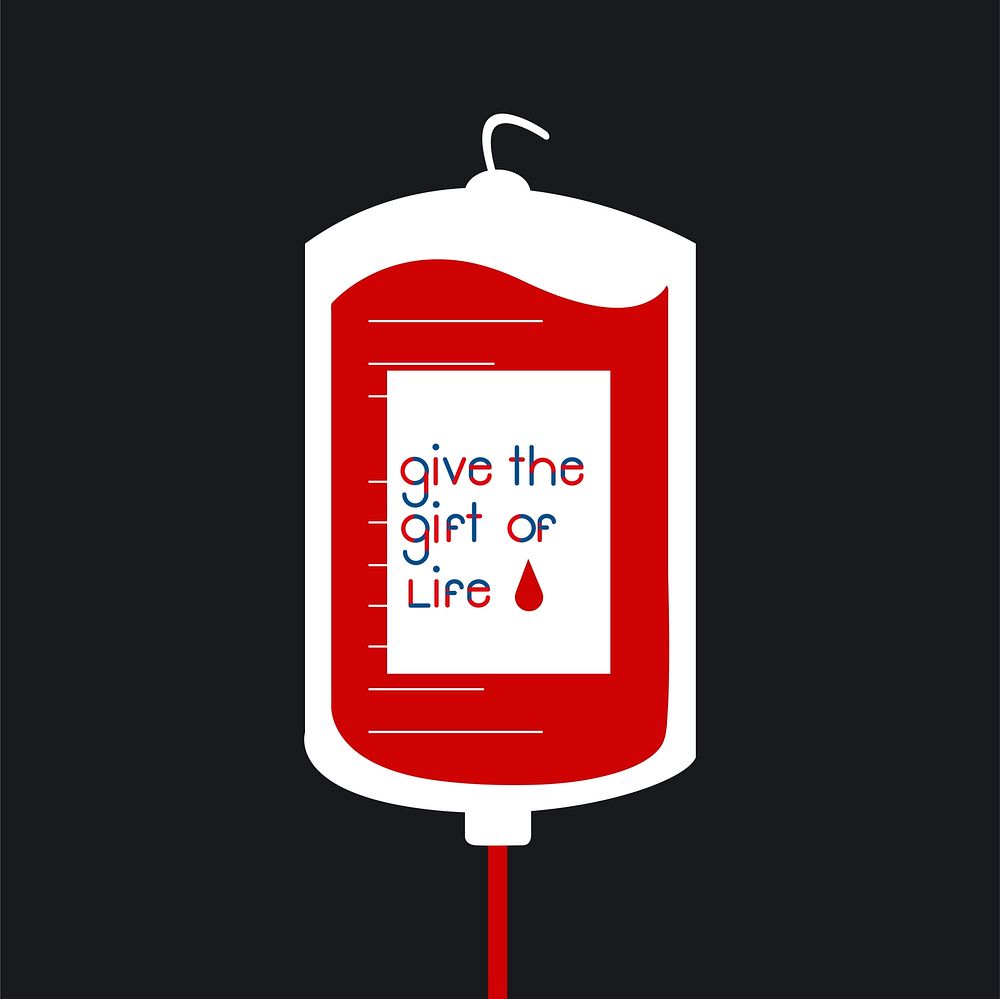 Blood donation bag vector illustration