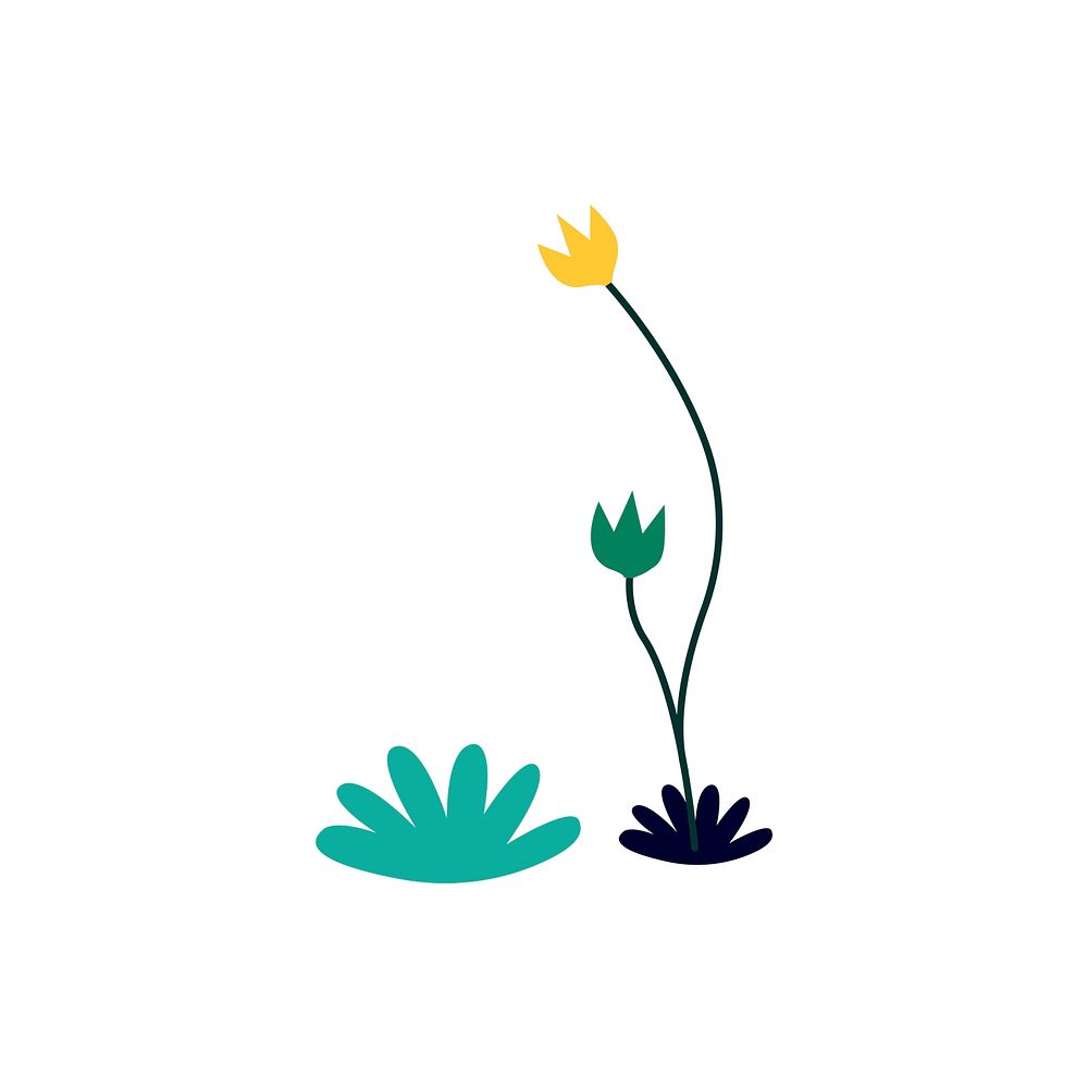 Yellow and green flower illustration
