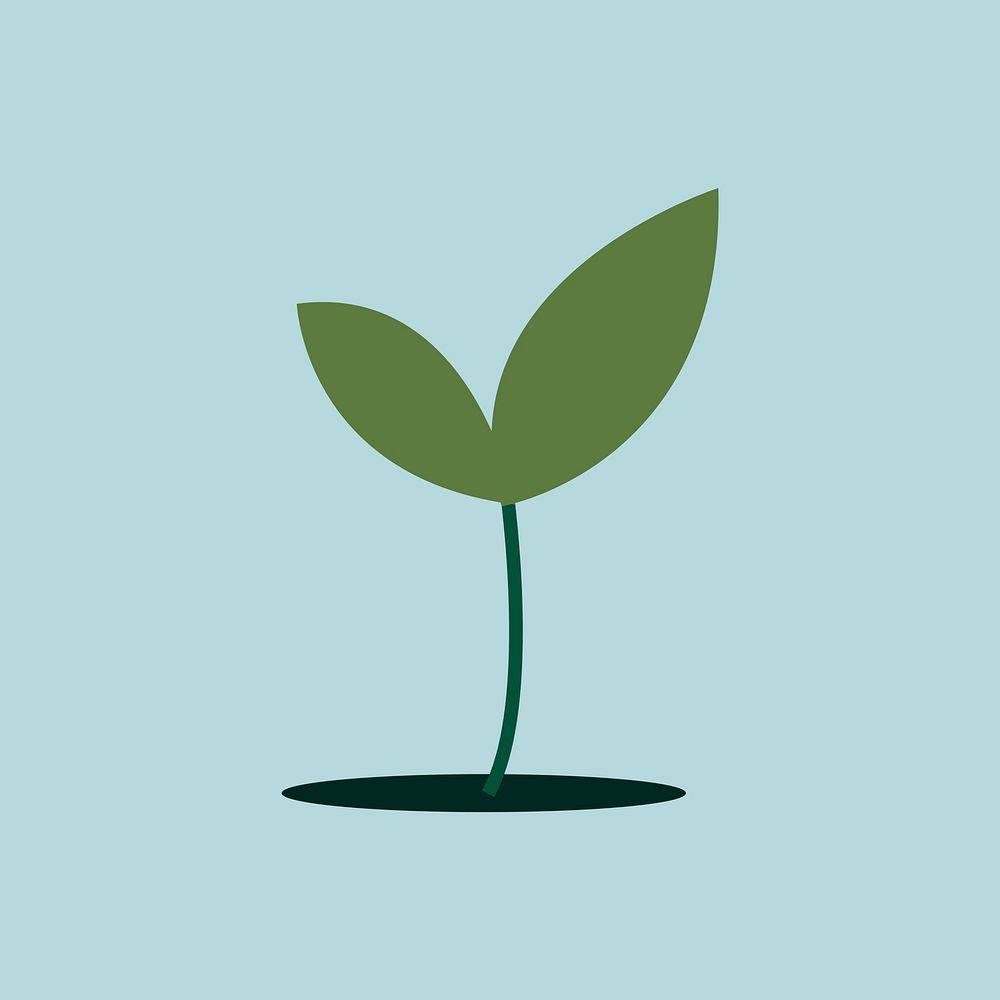 Isolated green plant growing illustration